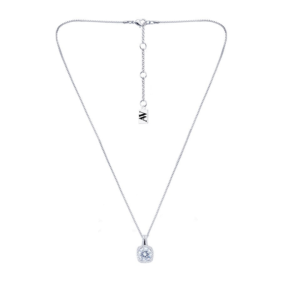 August Woods Silver Halo Drop Necklace