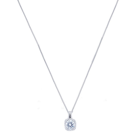 August Woods Silver Halo Drop Necklace