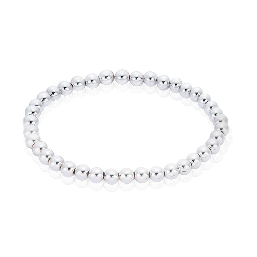 August Woods Silver Beaded Stretch Bracelet 