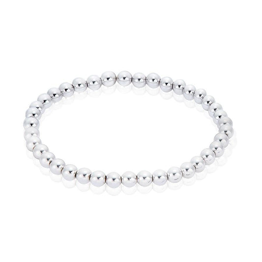 August Woods Silver Beaded Stretch Bracelet 
