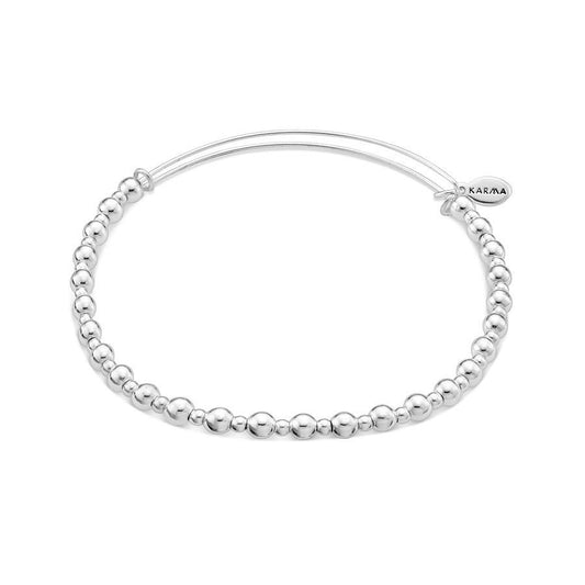 Karma Silver Core Beaded Bangle