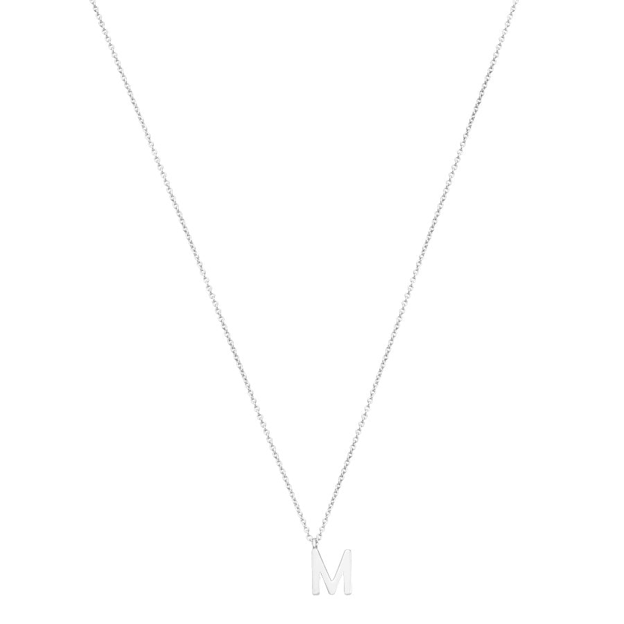 Argento Silver Letter Initial Necklace