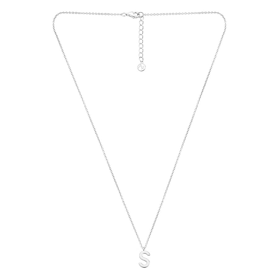 Argento Silver Letter Initial Necklace