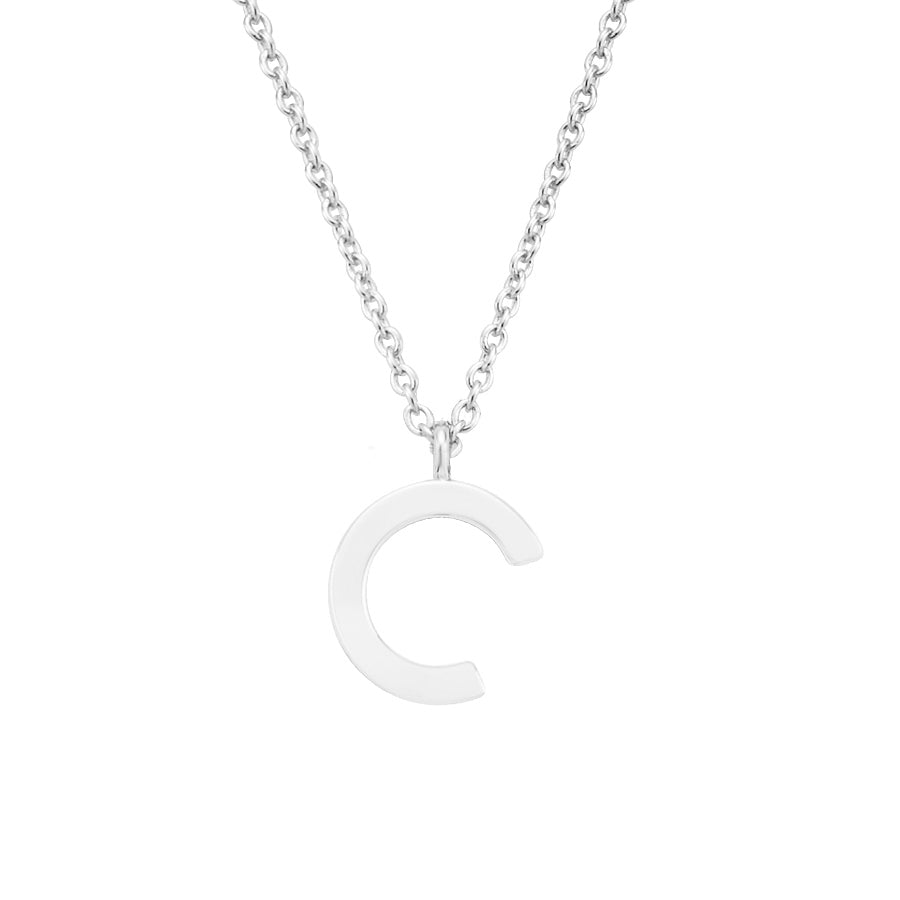 Argento Silver Letter Initial Necklace