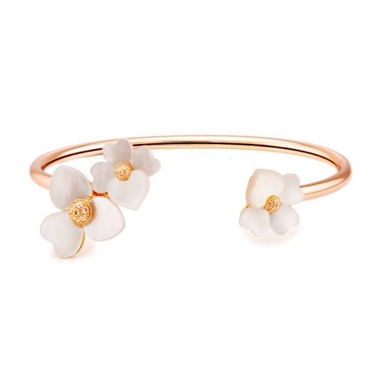 Kate Spade New York Rose Gold Cream Orchid Cuff Bracelet 