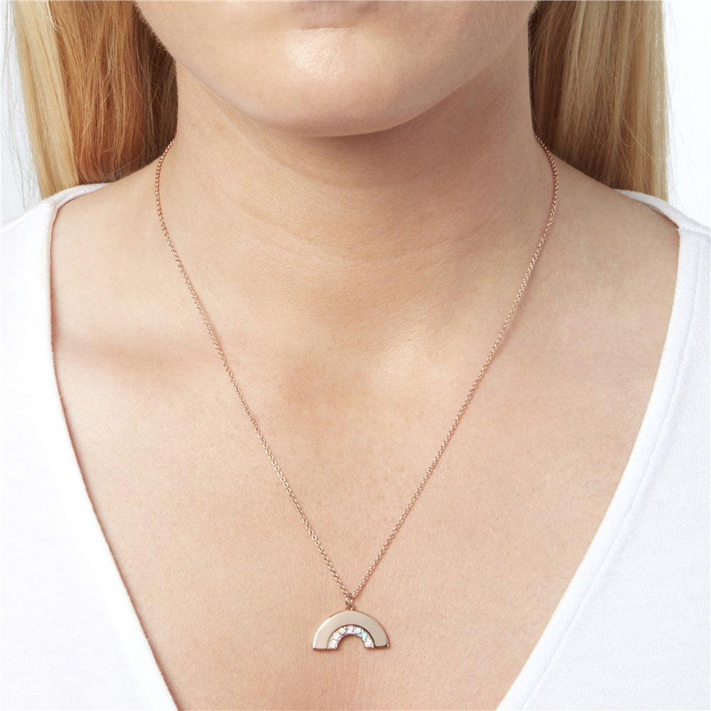 Olivia Burton Rose Gold Rainbow Necklace