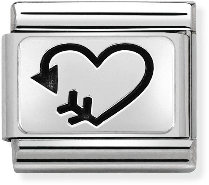 Nomination Silver Heart & Arrow Charm 