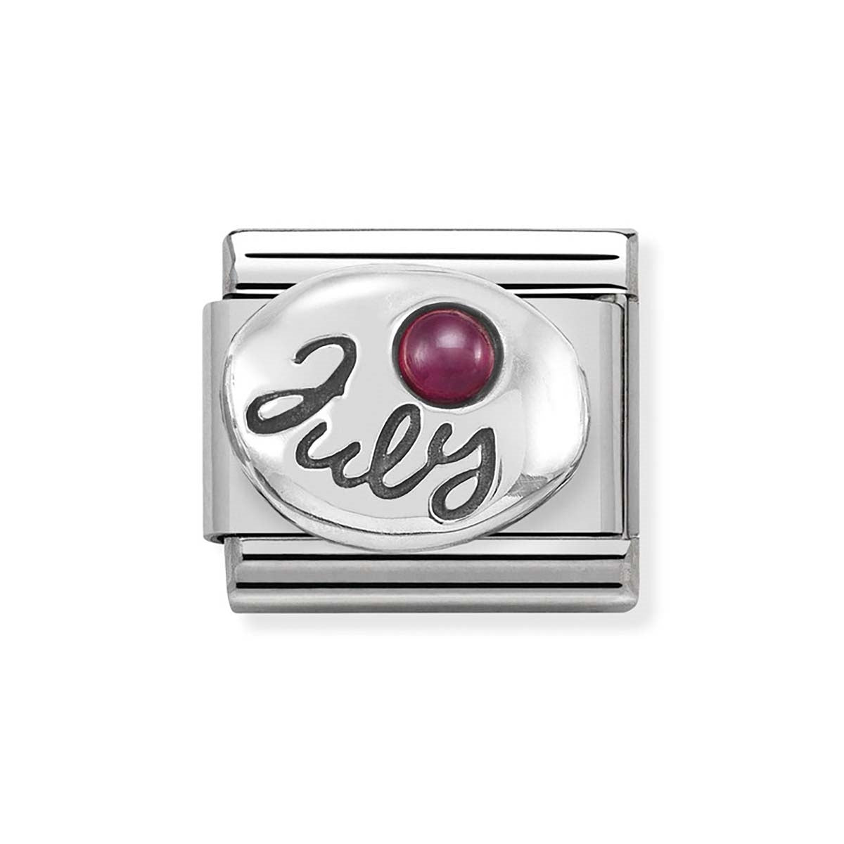 Nomination July Ruby Oxidised Birthstone Charm