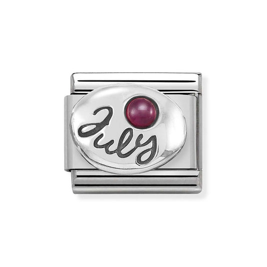 Nomination July Ruby Oxidised Birthstone Charm