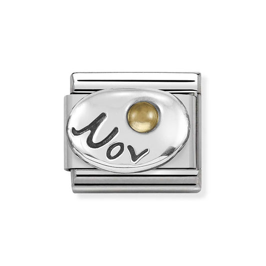 Nomination November Citrine Oxidised Birthstone Charm