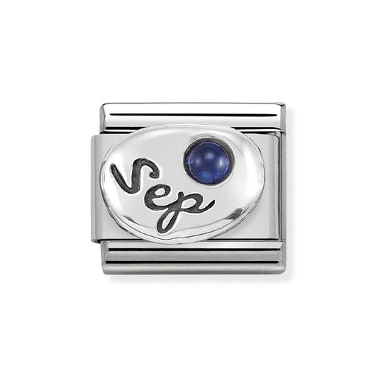 Nomination September Sapphire Oxidised Birthstone Charm
