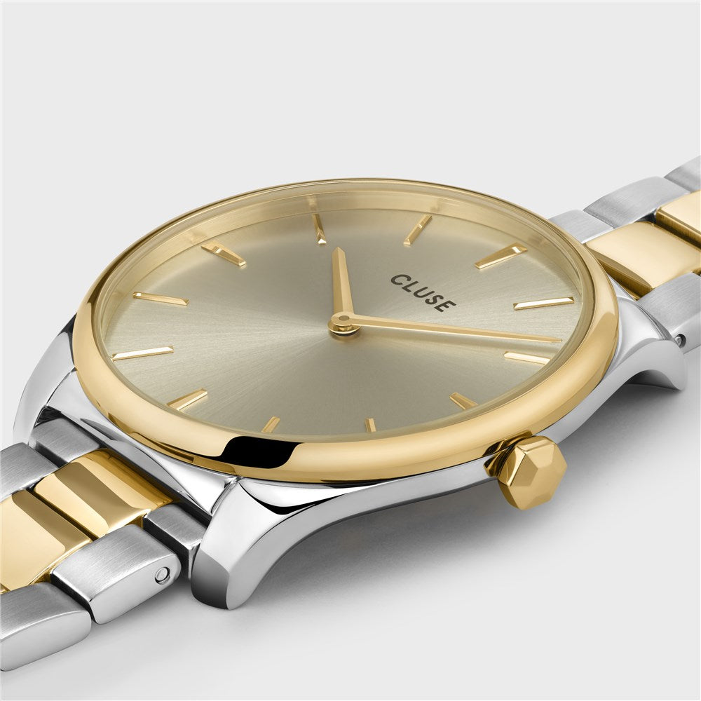 CLUSE Feroce Gold + Silver Link Watch 