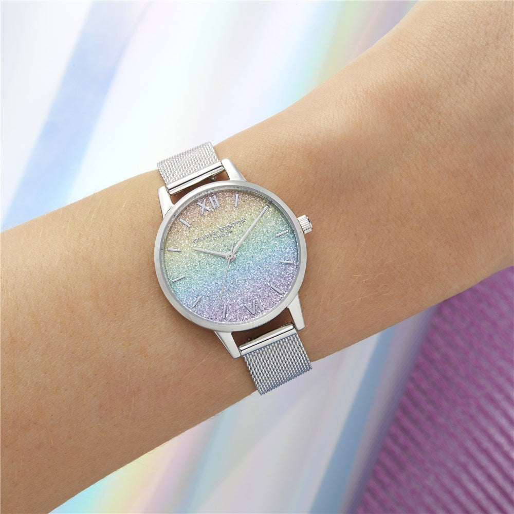 Olivia Burton Rainbow Silver Wishing Wave Watch 