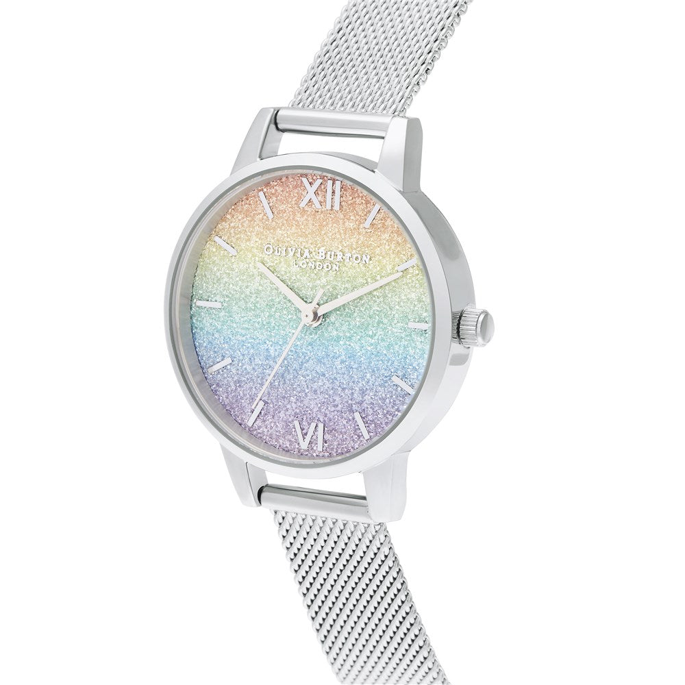 Olivia Burton Rainbow Silver Wishing Wave Watch 