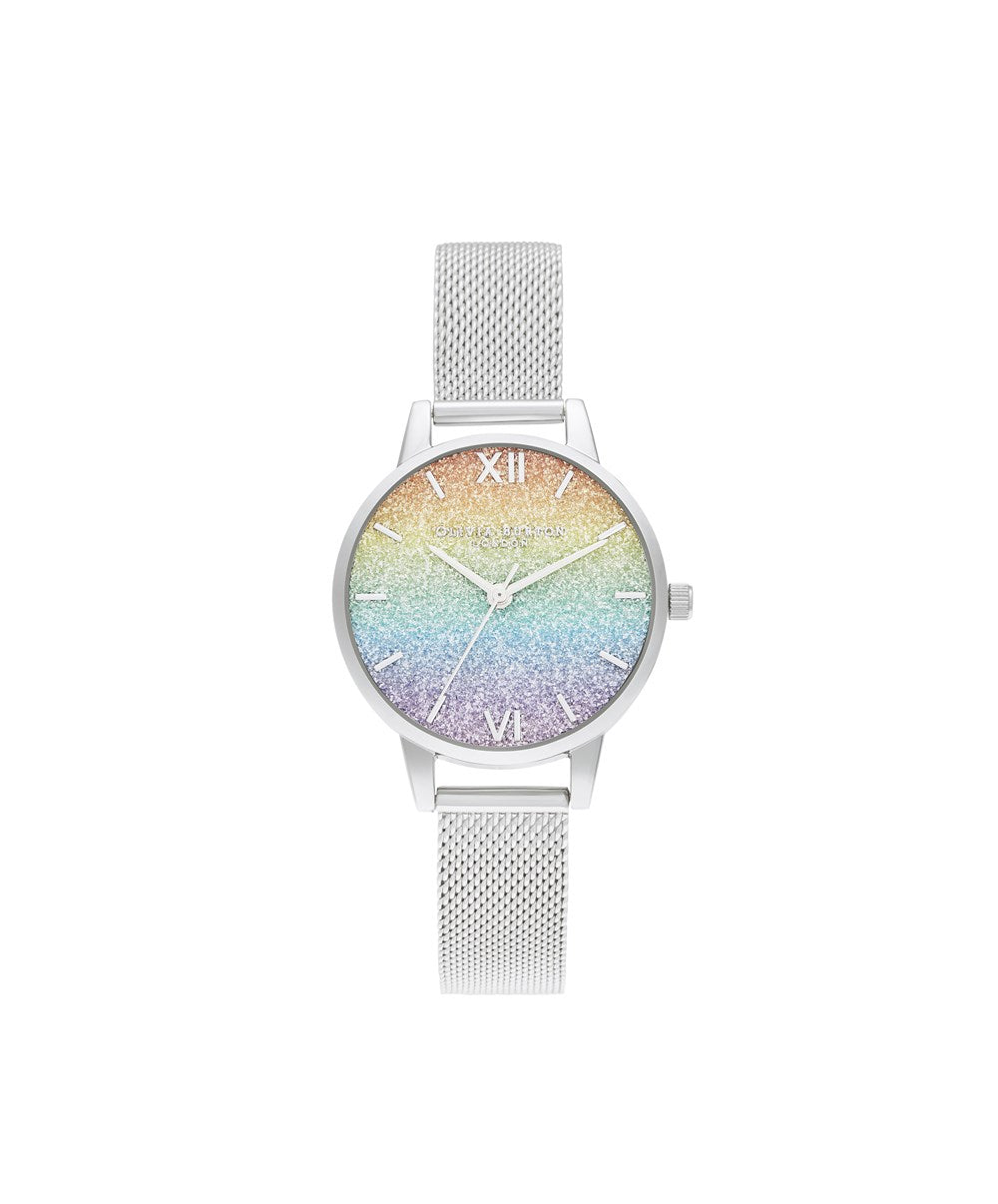 Olivia Burton Rainbow Silver Wishing Wave Watch 