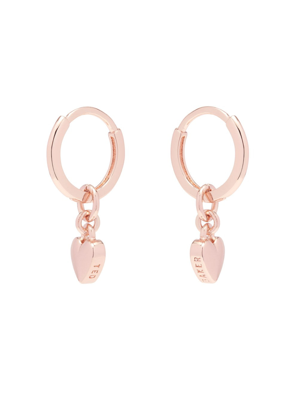 Ted Baker Rose Gold Tiny Heart Huggie Earrings