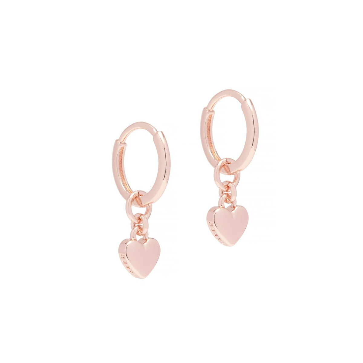 Ted Baker Rose Gold Tiny Heart Huggie Earrings