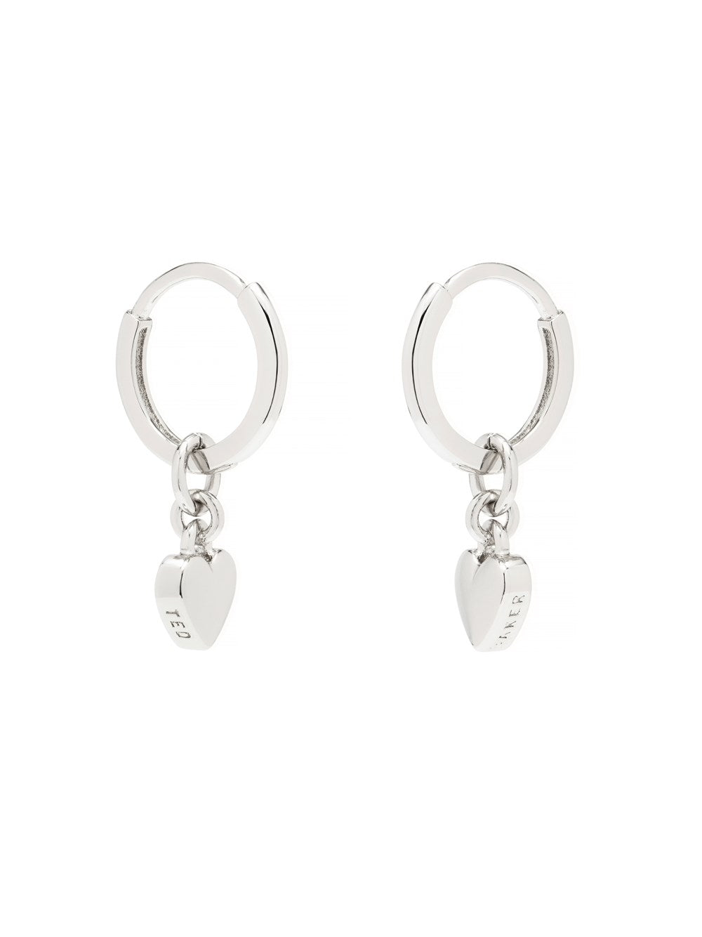 Ted Baker Silver Tiny Heart Huggie Earrings