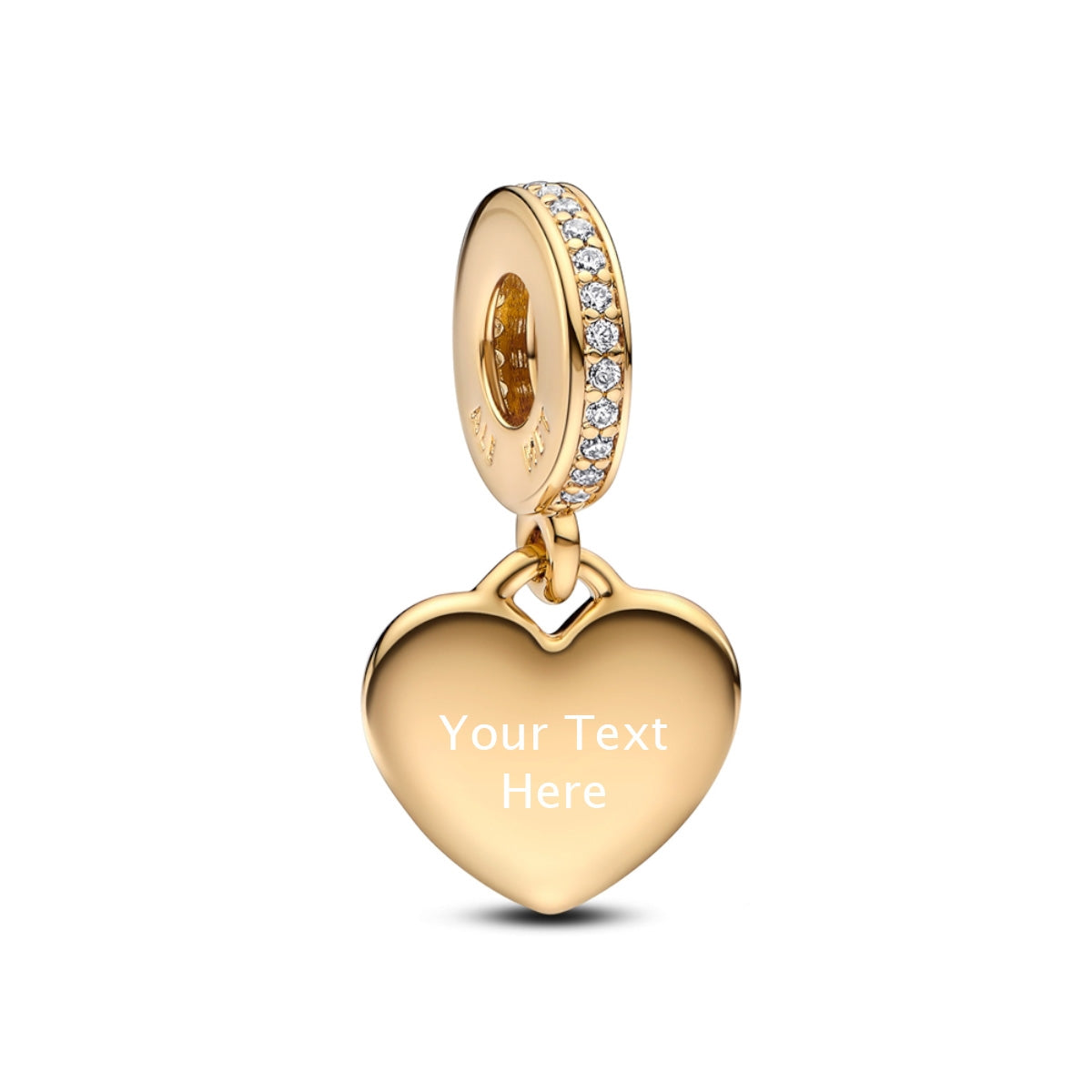 Pandora Engraving Heart Drop Charm