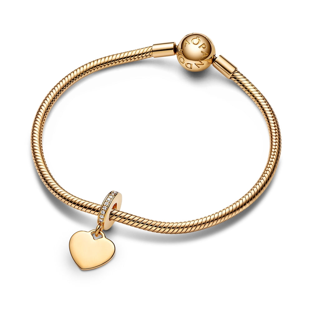 Pandora Engraving Heart Drop Charm