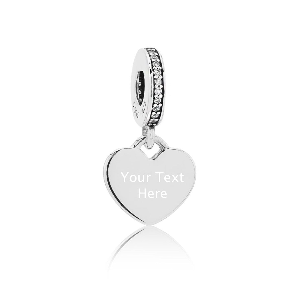 Pandora Engraving Heart Drop Charm