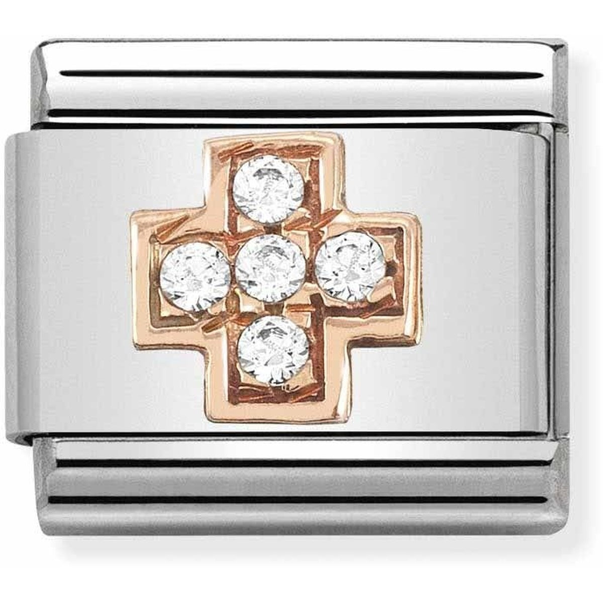 Nomination Rose Gold Crystal Cross Charm