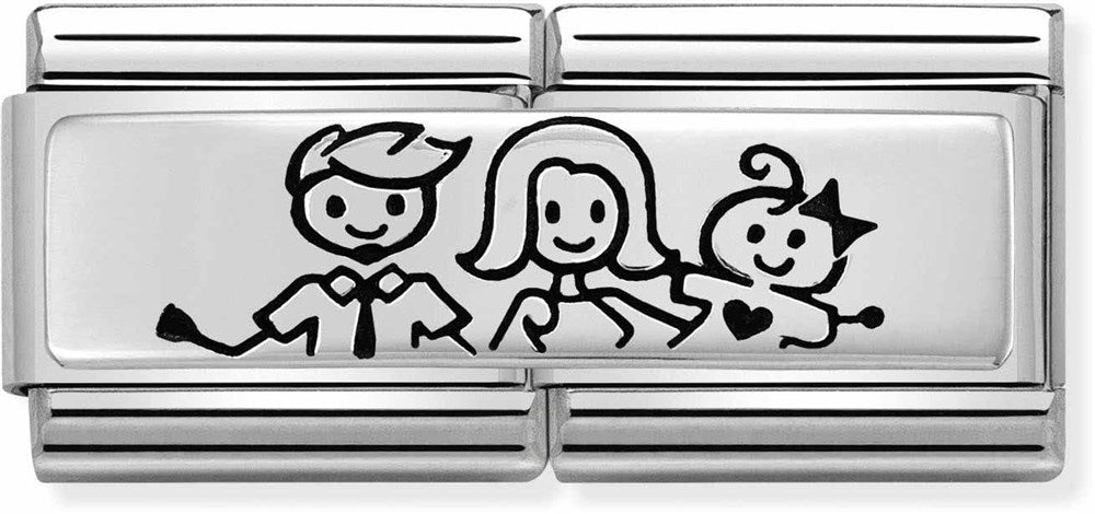 Nomination Silvershine Family & Baby Girl Double Charm 