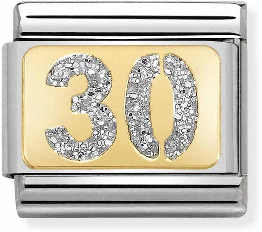 Nomination 30th Birthday Glitter Charm