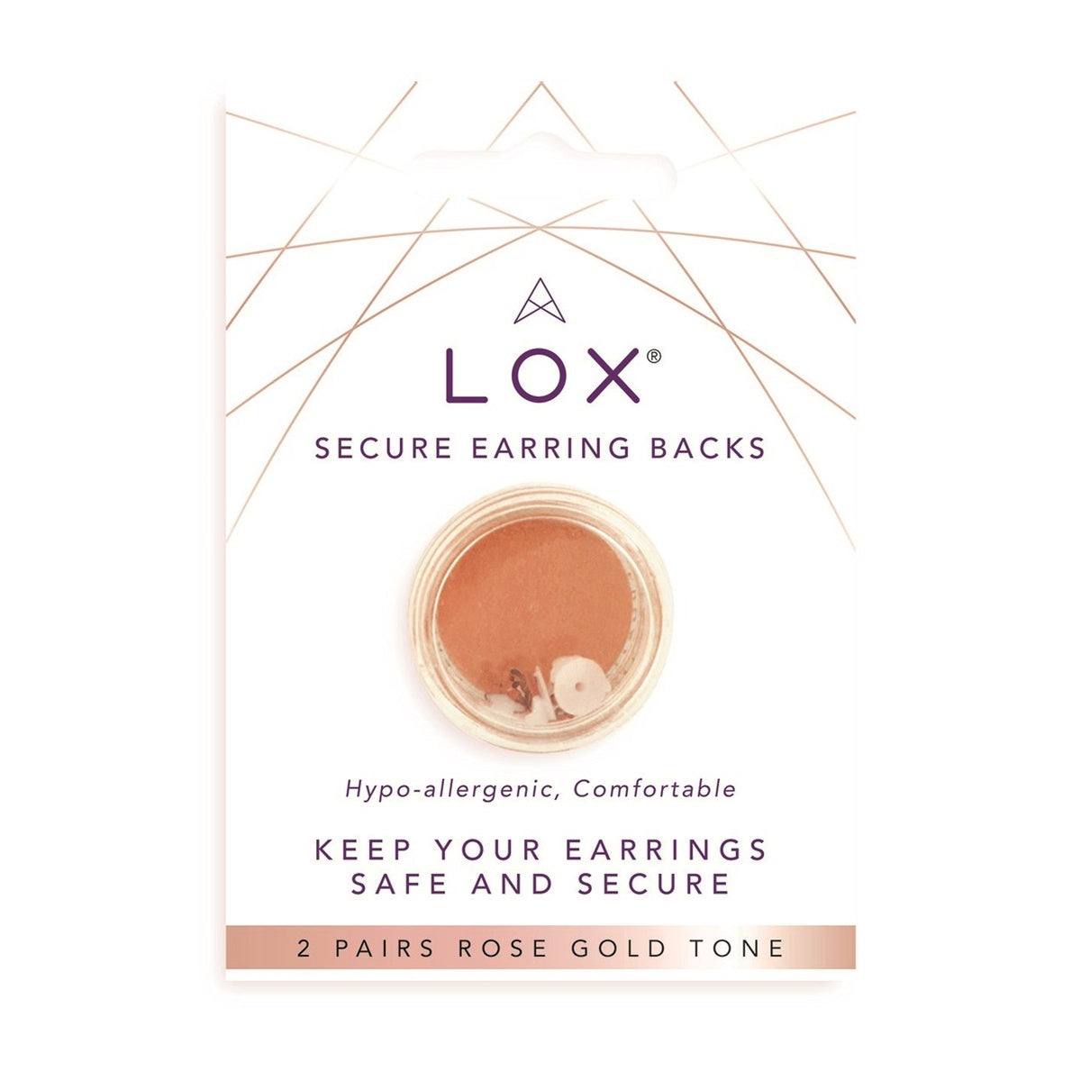 Connoisseurs Lox Rose Gold Secure Earring Backs 2 Pairs