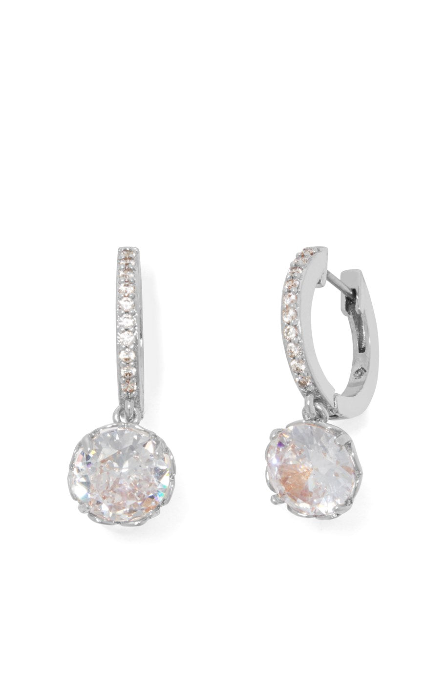 Kate Spade New York Silver Sparkle Huggie Earrings