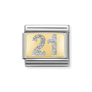 Nomination 21st Birthday Glitter Charm