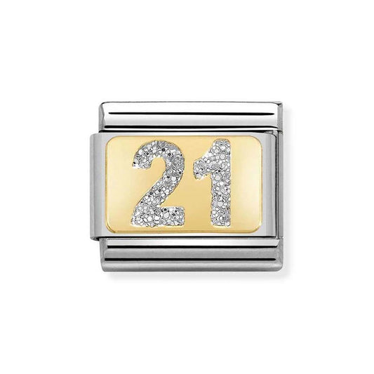 Nomination 21st Birthday Glitter Charm