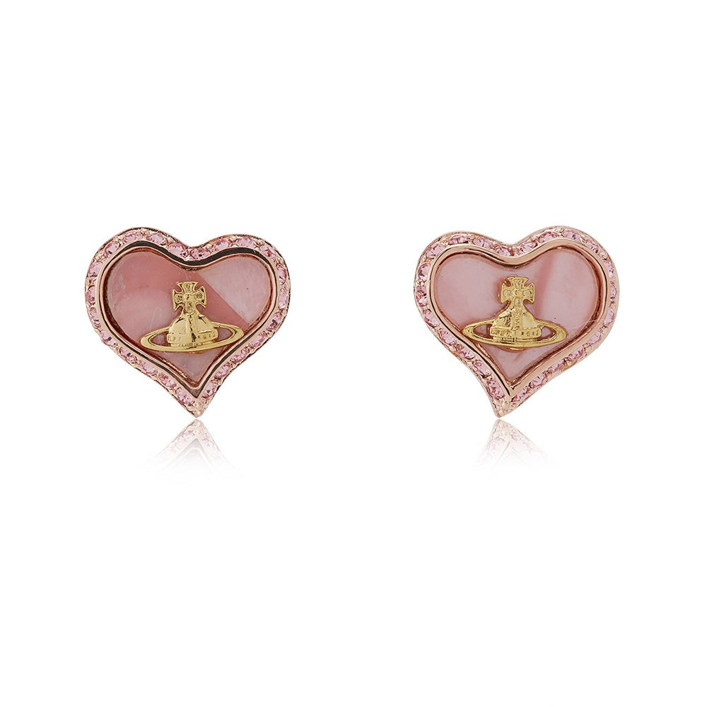 Vivienne Westwood Rose Gold Pink Pearl Petra Earrings