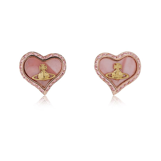 Vivienne Westwood Rose Gold Pink Pearl Petra Earrings