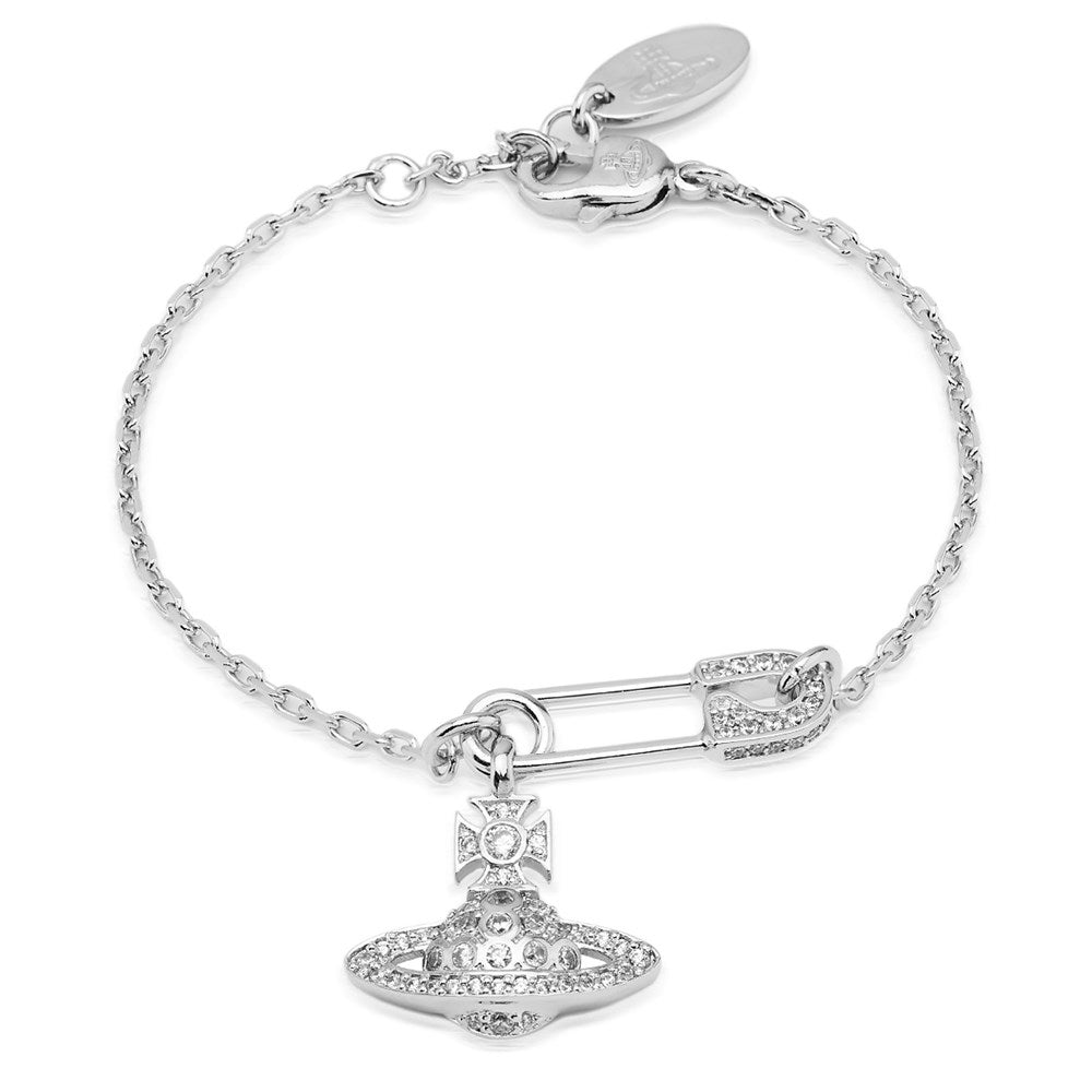Vivienne Westwood Rhodium Lucrece Safety Pin Bracelet 