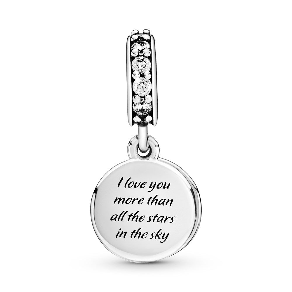 Pandora Blue Night Sky Crescent Moon & Stars Charm