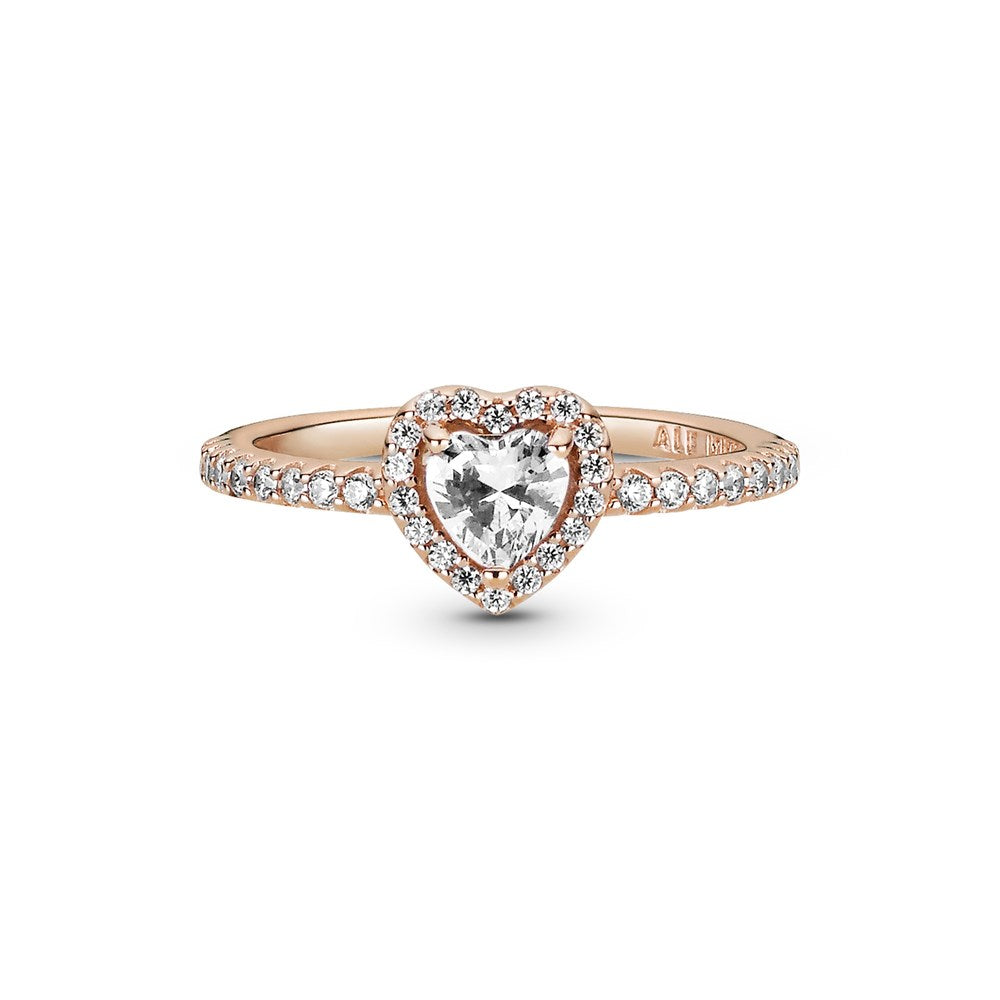 Pandora Rose Gold Sparkling Elevated Heart Ring