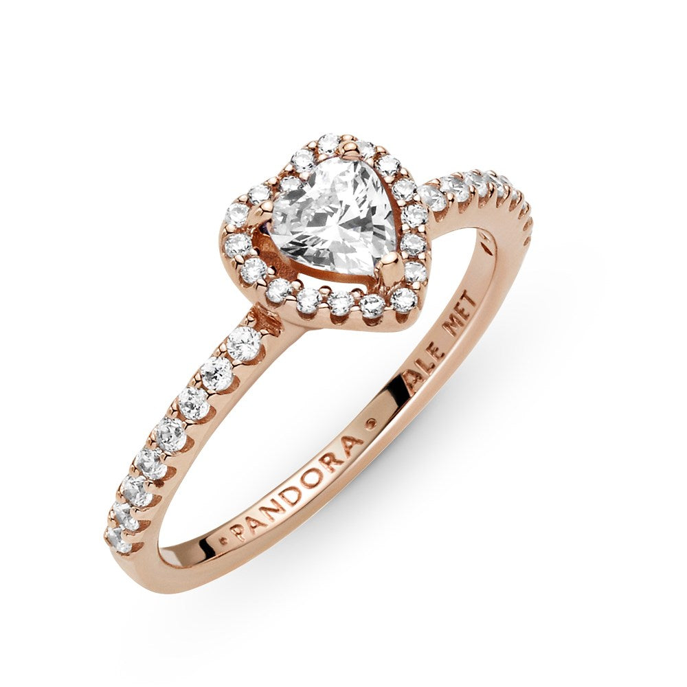 Pandora Rose Gold Sparkling Elevated Heart Ring