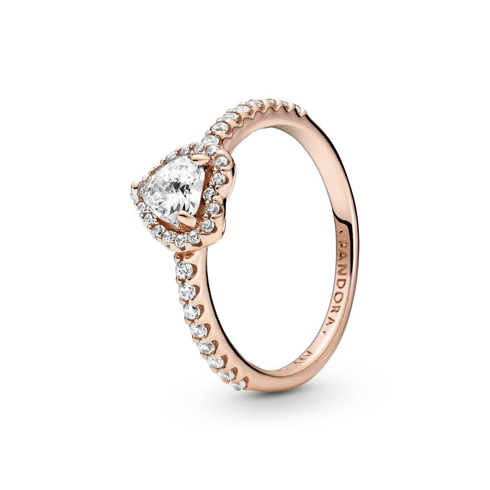 Pandora Rose Gold Sparkling Elevated Heart Ring