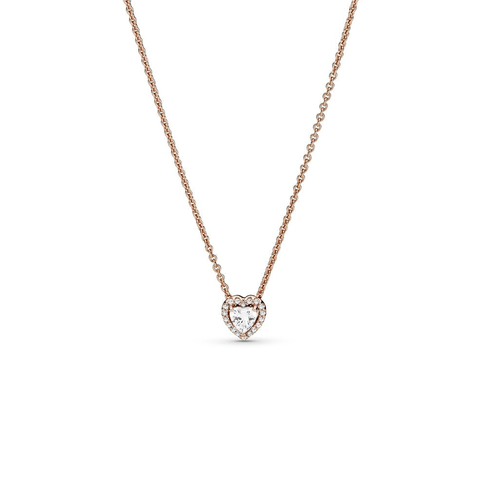Pandora Rose Gold Sparkling Heart Necklace