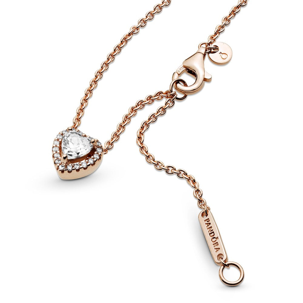 Pandora Rose Gold Sparkling Heart Necklace