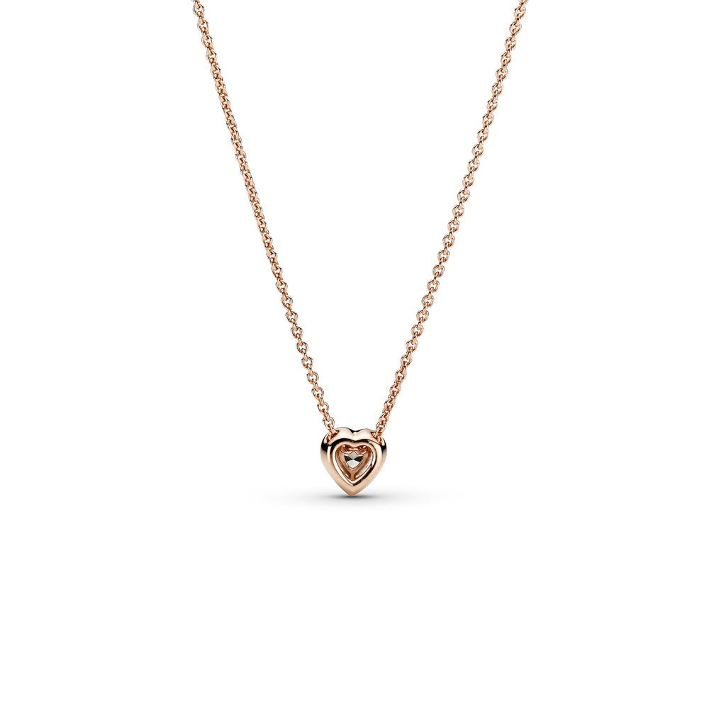 Pandora Rose Gold Sparkling Heart Necklace