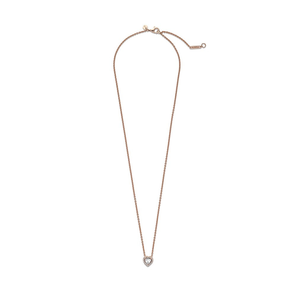 Pandora Rose Gold Sparkling Heart Necklace
