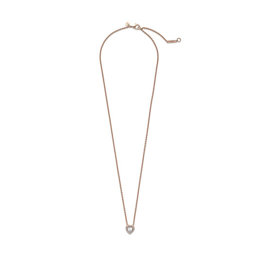 Pandora Rose Gold Sparkling Heart Necklace