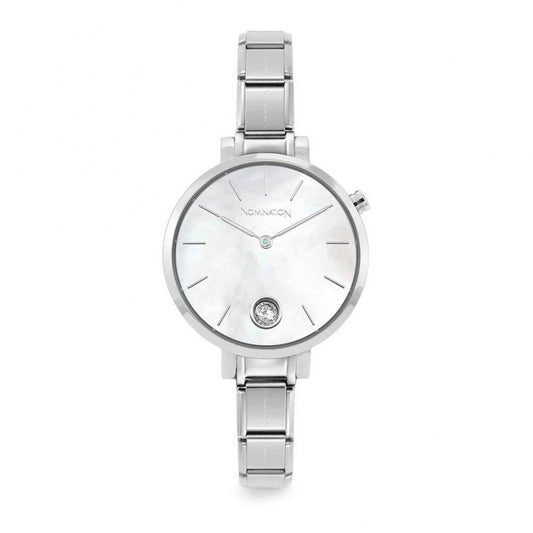 Nomination Silver Paris Mother Of Pearl Crystal Watch 