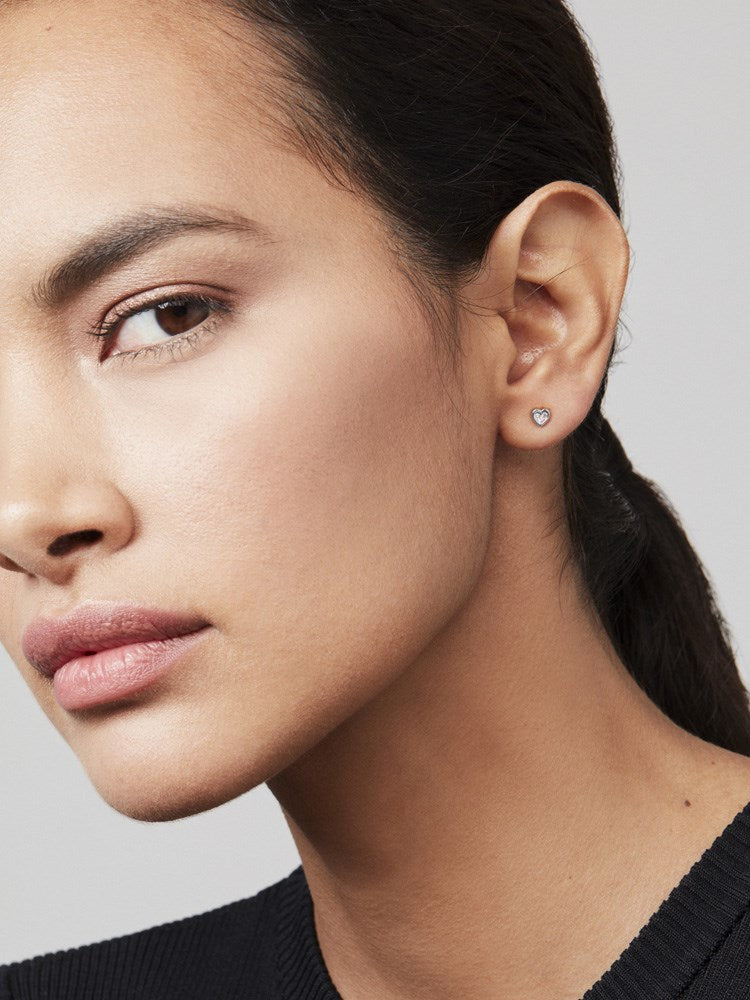 Ted Baker Silver Nano Crystal Heart Earrings