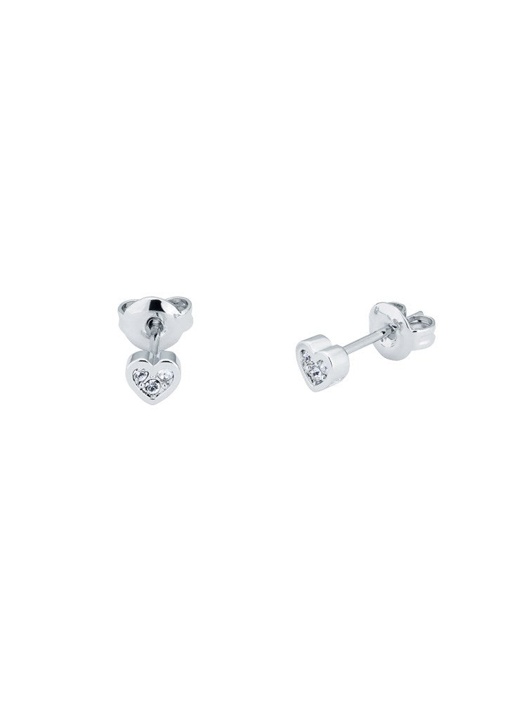 Ted Baker Silver Nano Crystal Heart Earrings