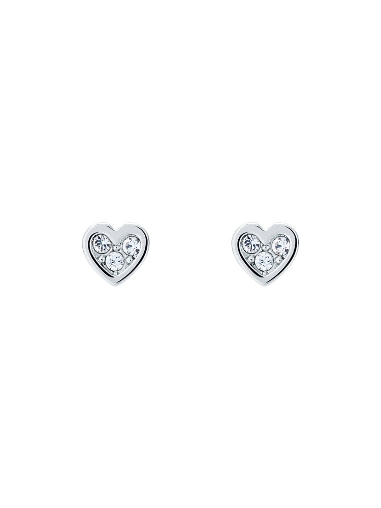 Ted Baker Silver Nano Crystal Heart Earrings