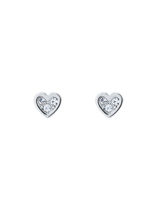 Ted Baker Silver Nano Crystal Heart Earrings