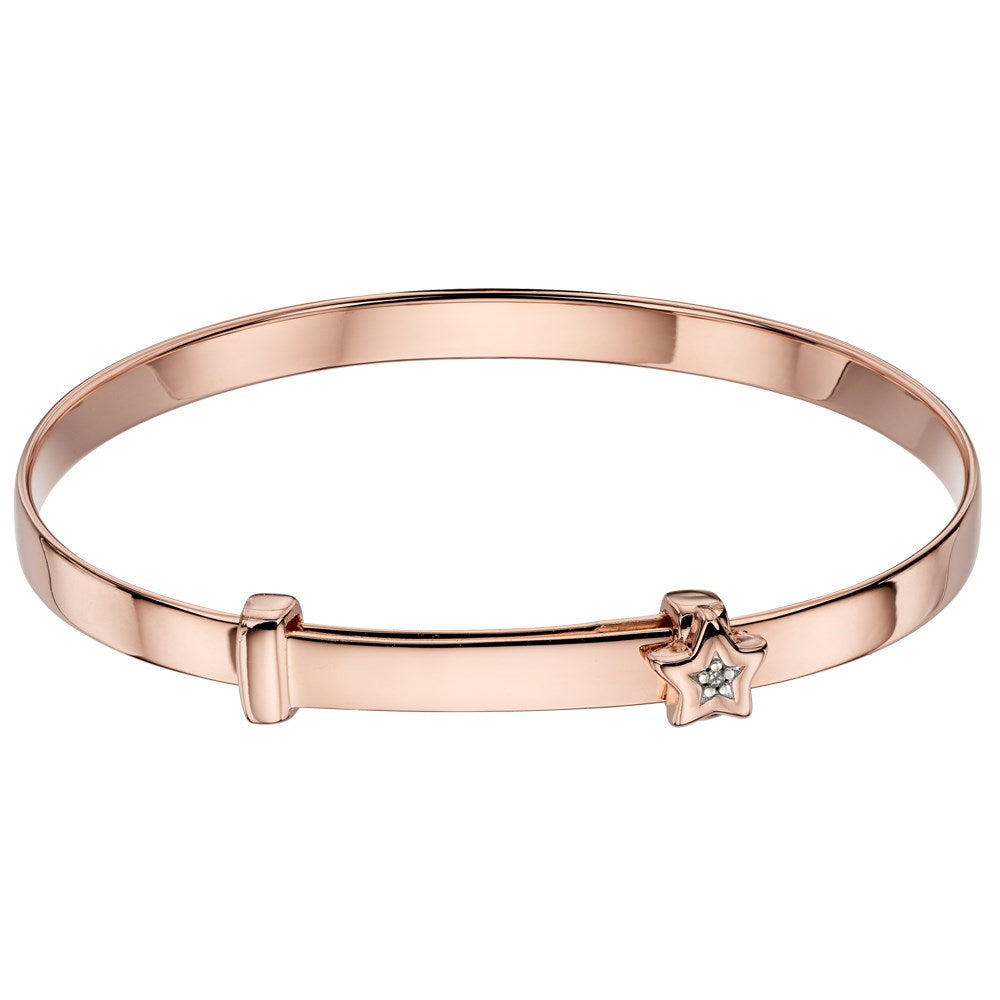 Little Star Gracie Diamond Star Christening Bangle
